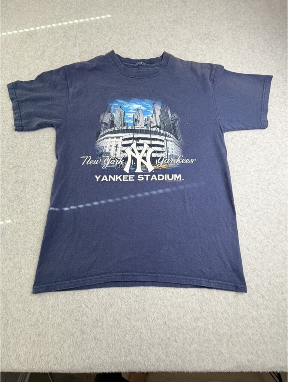 New York Yankees Mens Yankee Stadium‎ MLB Baseball Graphic T Shirt Navy Blue